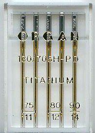 Organ 5x Titanium Machine needle no 75/90, 10 pcs